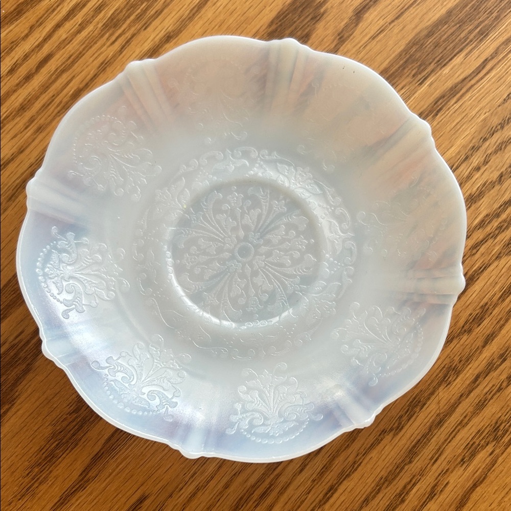 Milk glass opal glass Victorian plate